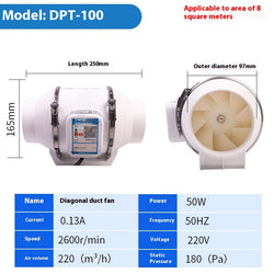 Supercharged Pipe DPT -315 Powerful Household Kitchen Ventilating Fan