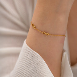 18K Gold Plated Infinite Symbol Fine Stainless Steel Bracelet