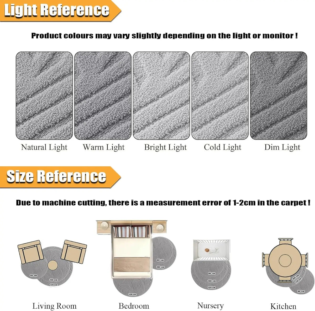 Dnlaphbh 3D Geometric Round Rug – Soft High-Low Polyester,Washable & Non-Slip,Modern Circle Carpet Living Room,Bedroom 60-120cm