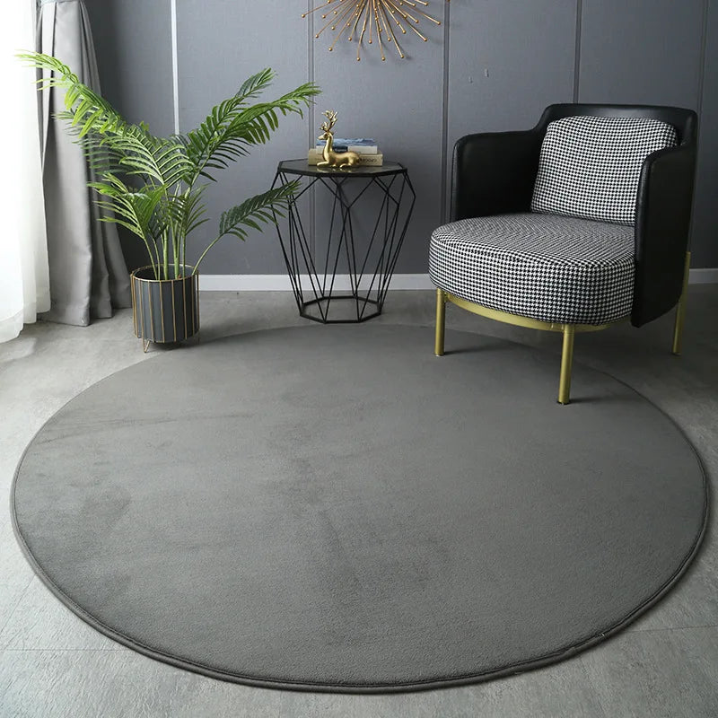 Round Thickened Coral Velvet Carpet Soft Bedroom Mats Bed Full Living Room Rugs Tatami Mat Computer Desk Balcony  Blanket
