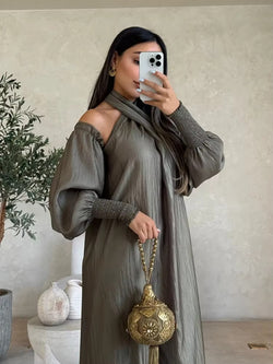 Middle East New Autumn And Winter Long Sleeve Dress