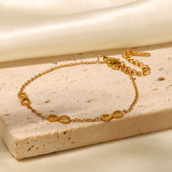18K Gold Plated Infinite Symbol Fine Stainless Steel Bracelet
