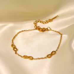 18K Gold Plated Infinite Symbol Fine Stainless Steel Bracelet