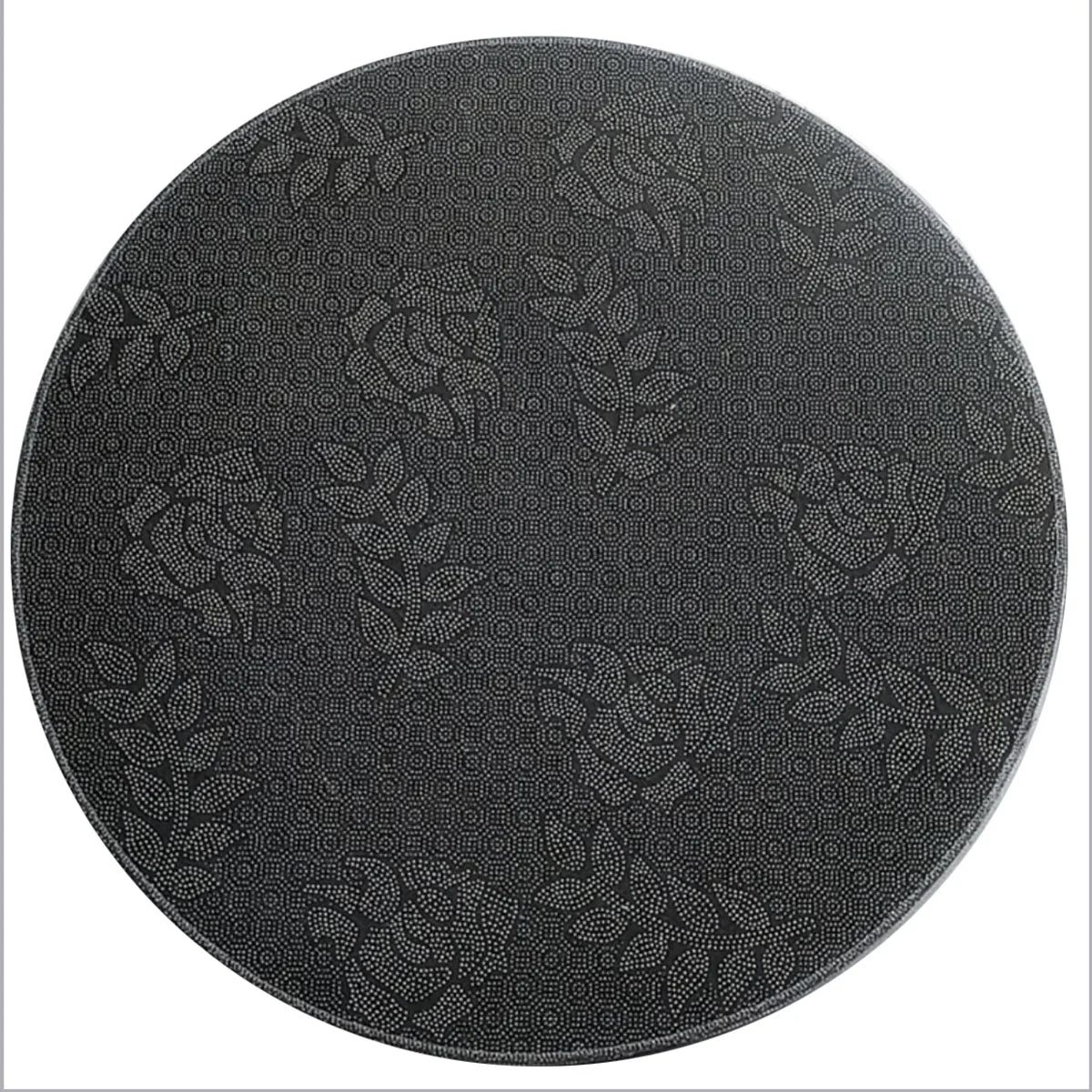 VIKAMA Black Round Five-Pointed Star Carpet Satan Devil Trap Carpet Non-Slip Rug Live Room Floor Ma Bedroom Carpet Home Decorati