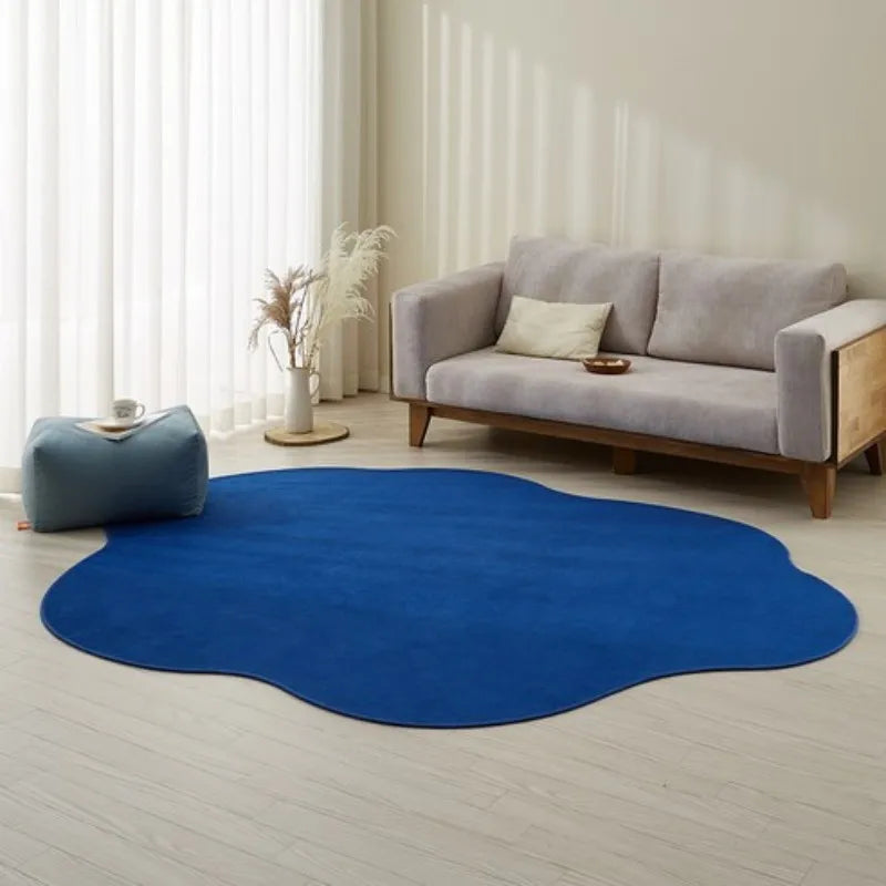 VIKAMA Minimalist Solid Colour Wabi-Sabi Style Carpet Irregular Shaped Living Room Carpet Home Bedroom Decorative Carpet