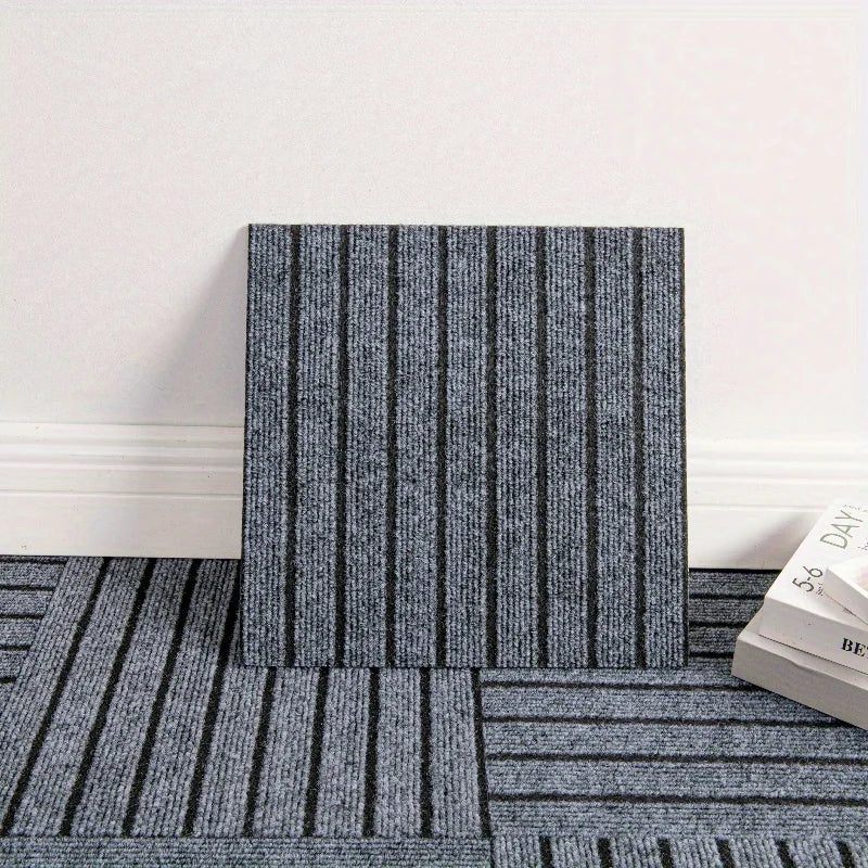 10pcs Self-Adhesive Floor Carpet Tiles,Removable&Reusable,Peel and Stick Mat DIY Flooring for Dining Room Bedroom,Pet Carpet Pad