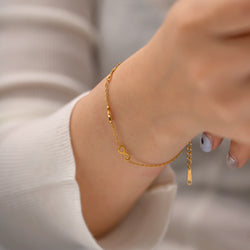 18K Gold Plated Infinite Symbol Fine Stainless Steel Bracelet