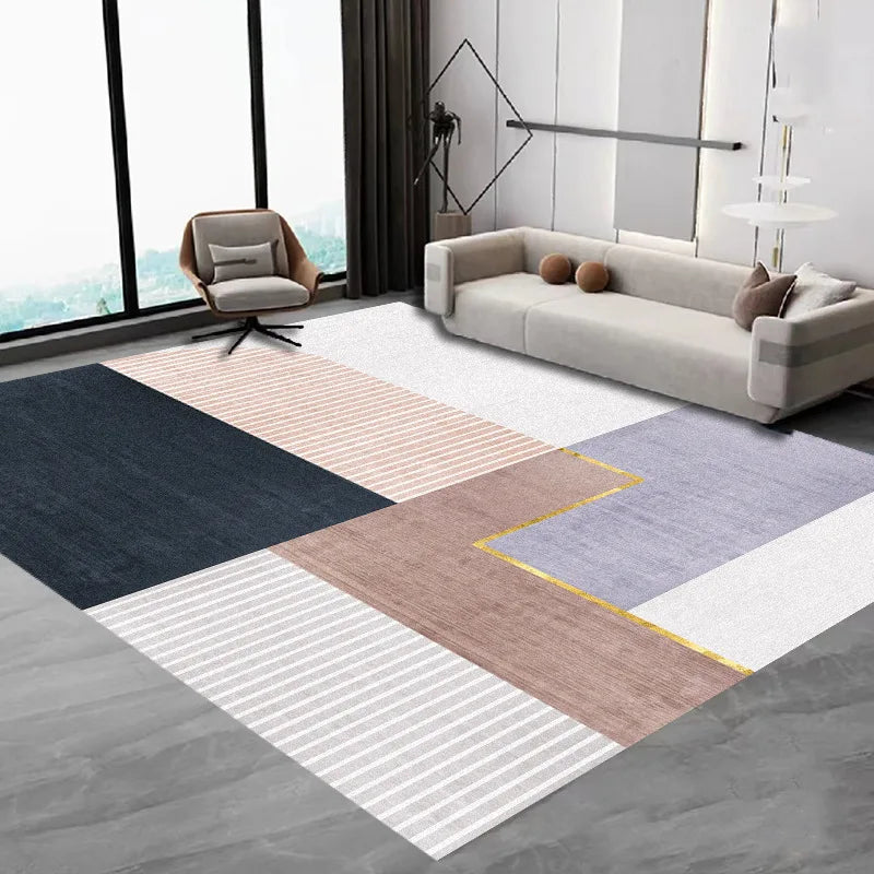 VIKAMA Nordic Simple Carpet Living Room Coffee Table Flannel Large Carpet Anti-Slip Bedroom Bedside Floor Mat Home Decoration