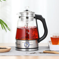 110v American Standard Household Tea Boiler Steam Spray Black Teapot Glass Electric Kettle Coffee Pot