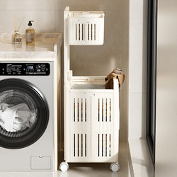 Household Toilet Laundry Baskets Double-layer Large Capacity Foldable Laundry Basket — photo 2