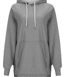 Women's Solid Color Hooded Split Shoulder Sleeve Sweater