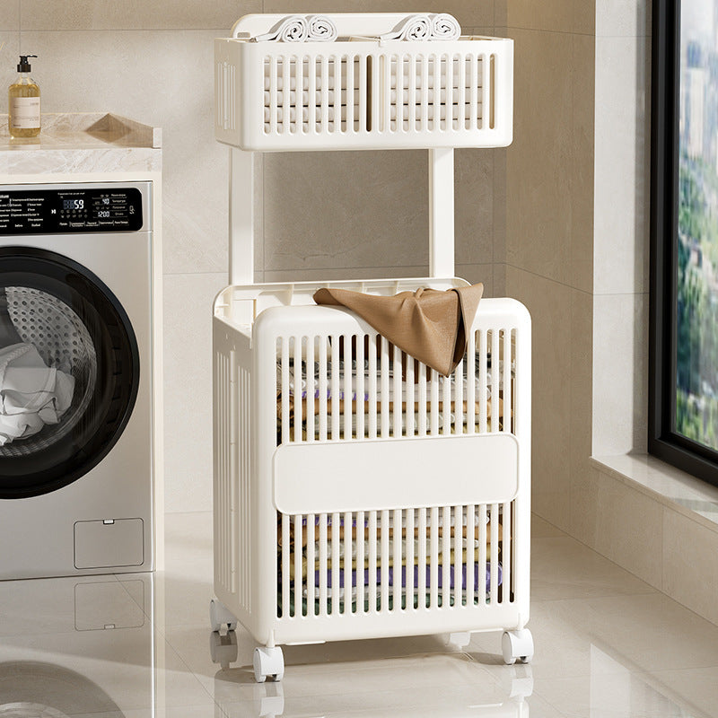 Household Toilet Laundry Baskets Double-layer Large Capacity Foldable Laundry Basket — photo 1