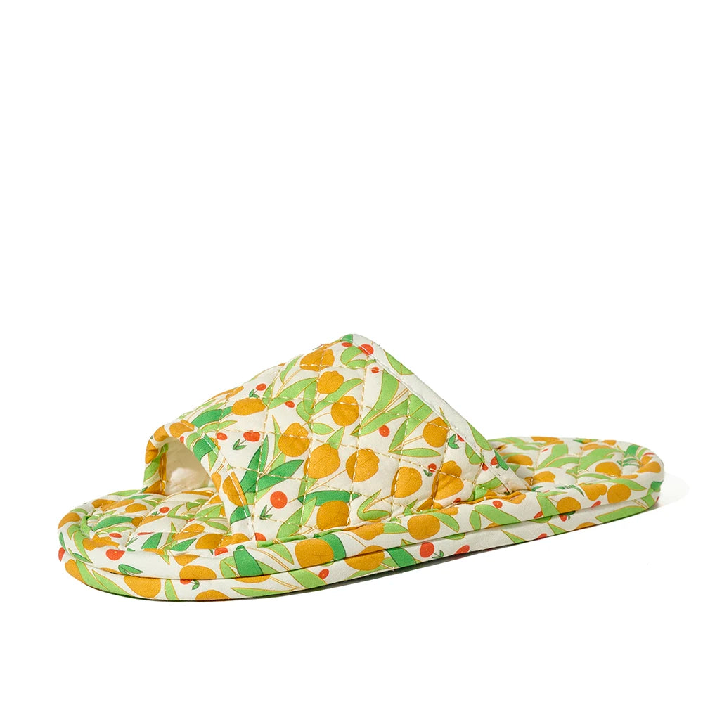 Summer Women Home Slippers Soft Cotton Floral Floor Shoes Antislip Indoor Slippers Fashion Lightweight Bedroom Shoes