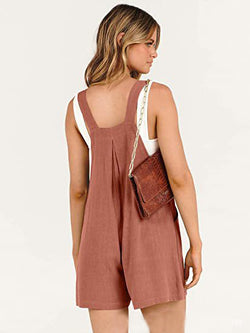 Women's Short Overalls Summer Casual Adjustable Strap Loose Short Bib Overalls Jumpsuit Rompers — photo 3