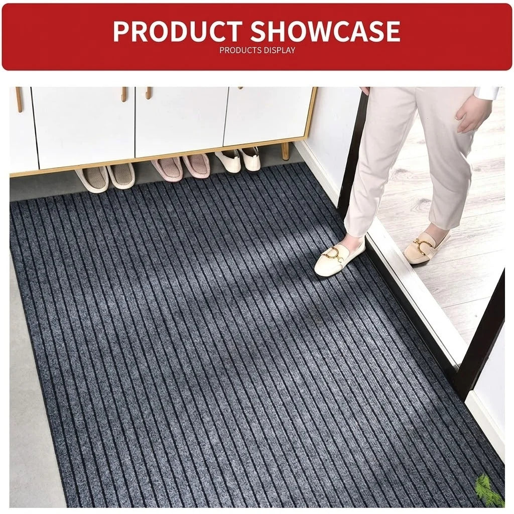 Rubber Bottom Striped Large Area Carpet Washable Anti Slip Outdoor Laundry Room Corridor Custom Floor Rug