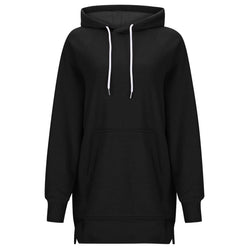 Women's Solid Color Hooded Split Shoulder Sleeve Sweater