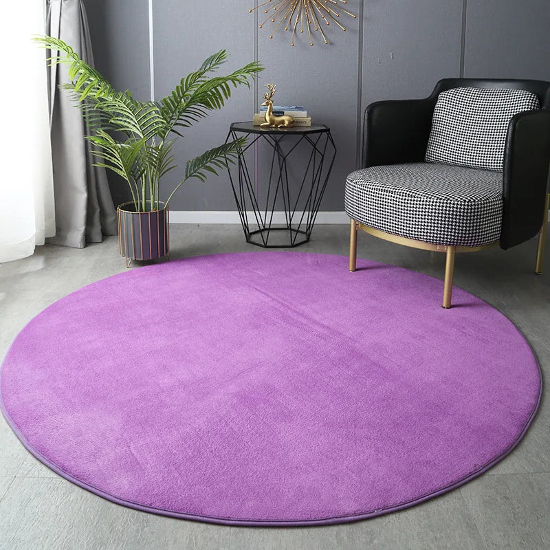 Round Thickened Coral Velvet Carpet Soft Bedroom Mats Bed Full Living Room Rugs Tatami Mat Computer Desk Balcony  Blanket