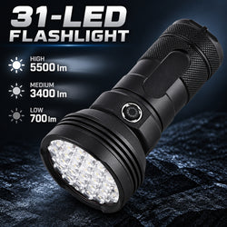 Rechargeable Type C LED Work Light 4500mAh W5202 1 5500LM Aluminum Alloy Flashlight Battery 31