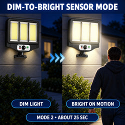 Solar Powered Rechargeable Motion Sensor COB LED Work Light 1500mAh For Auto W781 3 Battery