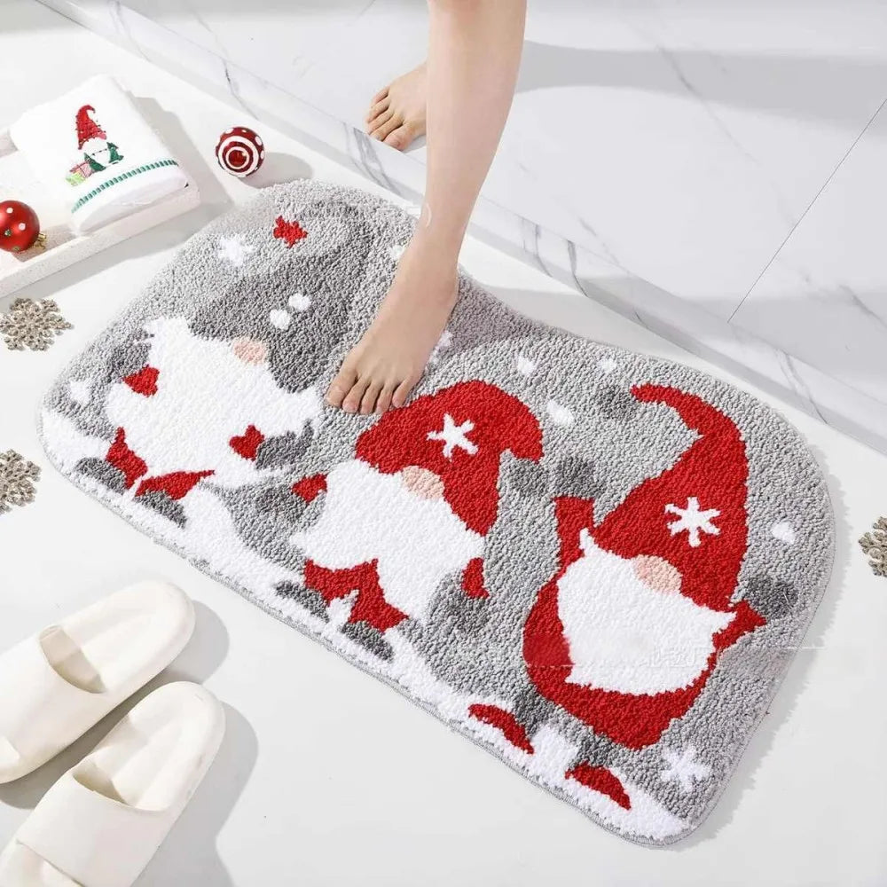 VIKAMA Christmas Plush Carpet Non Slip And Easy To Clean Living Room Bedroom Hallway Holiday Decorative Carpet Home Decoration