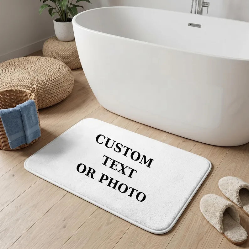 Personalized Custom Floor Mat Custom Photo Rectangle Area Rugs  Soft Carpet Rug for Bathroom Living Room Indoor Home Decor