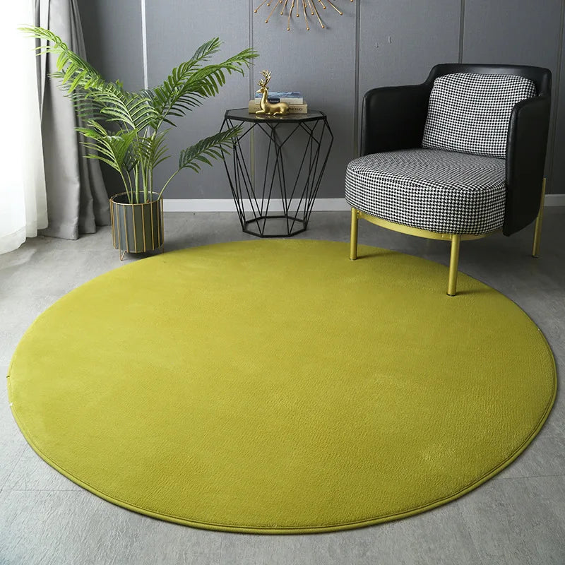 Round Thickened Coral Velvet Carpet Soft Bedroom Mats Bed Full Living Room Rugs Tatami Mat Computer Desk Balcony  Blanket